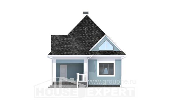 110-001-Л Проект двухэтажного дома мансардой, доступный коттедж из теплоблока Камень-на-Оби, House Expert
