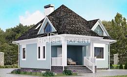 110-001-Л Проект двухэтажного дома мансардой, красивый загородный дом из керамзитобетонных блоков Белокуриха, House Expert
