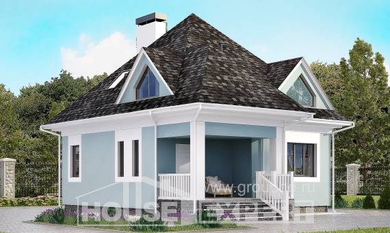 110-001-Л Проект двухэтажного дома мансардой, красивый загородный дом из керамзитобетонных блоков Белокуриха, House Expert