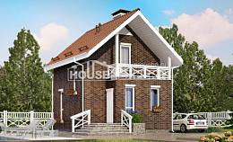 045-001-Л Проект двухэтажного дома с мансардным этажом, классический загородный дом из арболита Камень-на-Оби, House Expert