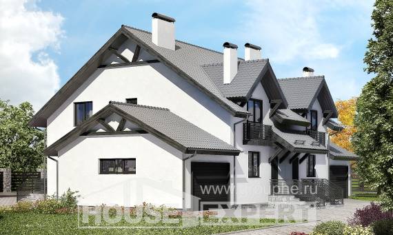 290-003-П Проект двухэтажного дома мансардный этаж, красивый коттедж из газобетона Заринск, House Expert