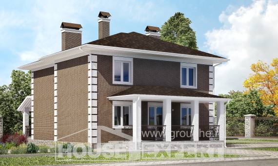 185-002-П Проект двухэтажного дома, экономичный домик из блока Заринск, House Expert
