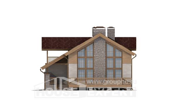 165-002-П Проект двухэтажного дома мансардный этаж, гараж, уютный загородный дом из арболита Заринск, House Expert