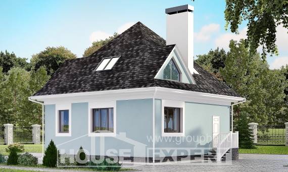 110-001-Л Проект двухэтажного дома с мансардой, бюджетный домик из твинблока Заринск, House Expert