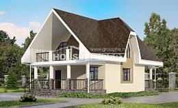 125-001-Л Проект двухэтажного дома с мансардой, бюджетный домик из газосиликатных блоков Заринск, House Expert