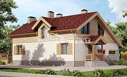 165-002-П Проект двухэтажного дома мансардой и гаражом, небольшой домик из поризованных блоков Камень-на-Оби, House Expert