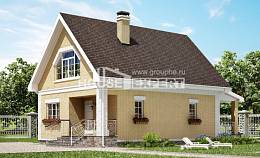 130-004-П Проект двухэтажного дома с мансардой, красивый домик из поризованных блоков Бийск, House Expert