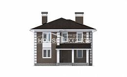 185-002-П Проект двухэтажного дома, скромный загородный дом из газосиликатных блоков Белокуриха, House Expert