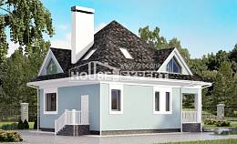110-001-Л Проект двухэтажного дома с мансардой, скромный коттедж из газобетона Барнаул, House Expert