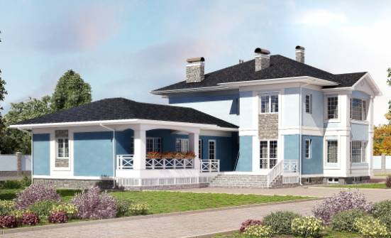 620-001-П Проект трехэтажного дома, гараж, классический домик из поризованных блоков Бийск | Проекты домов от House Expert