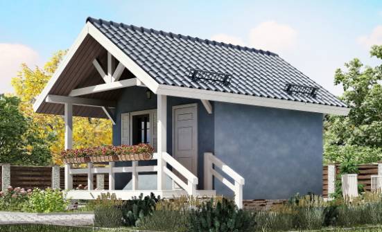 020-001-П Проект одноэтажного дома с мансардой, маленький загородный дом из бревен, Яровое