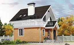 070-001-Л Проект двухэтажного дома мансардой, недорогой коттедж из газобетона Рубцовск, House Expert