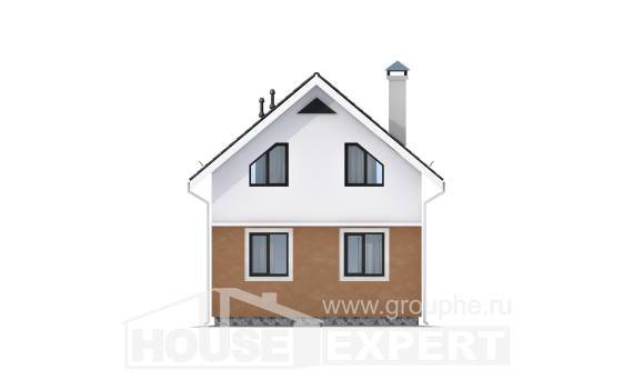 070-001-Л Проект двухэтажного дома с мансардным этажом, простой дом из теплоблока Яровое, House Expert