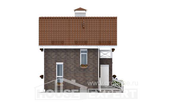 045-001-Л Проект двухэтажного дома мансардой, уютный домик из газобетона Белокуриха, House Expert