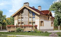 165-002-П Проект двухэтажного дома с мансардой, гараж, небольшой загородный дом из поризованных блоков Заринск, House Expert